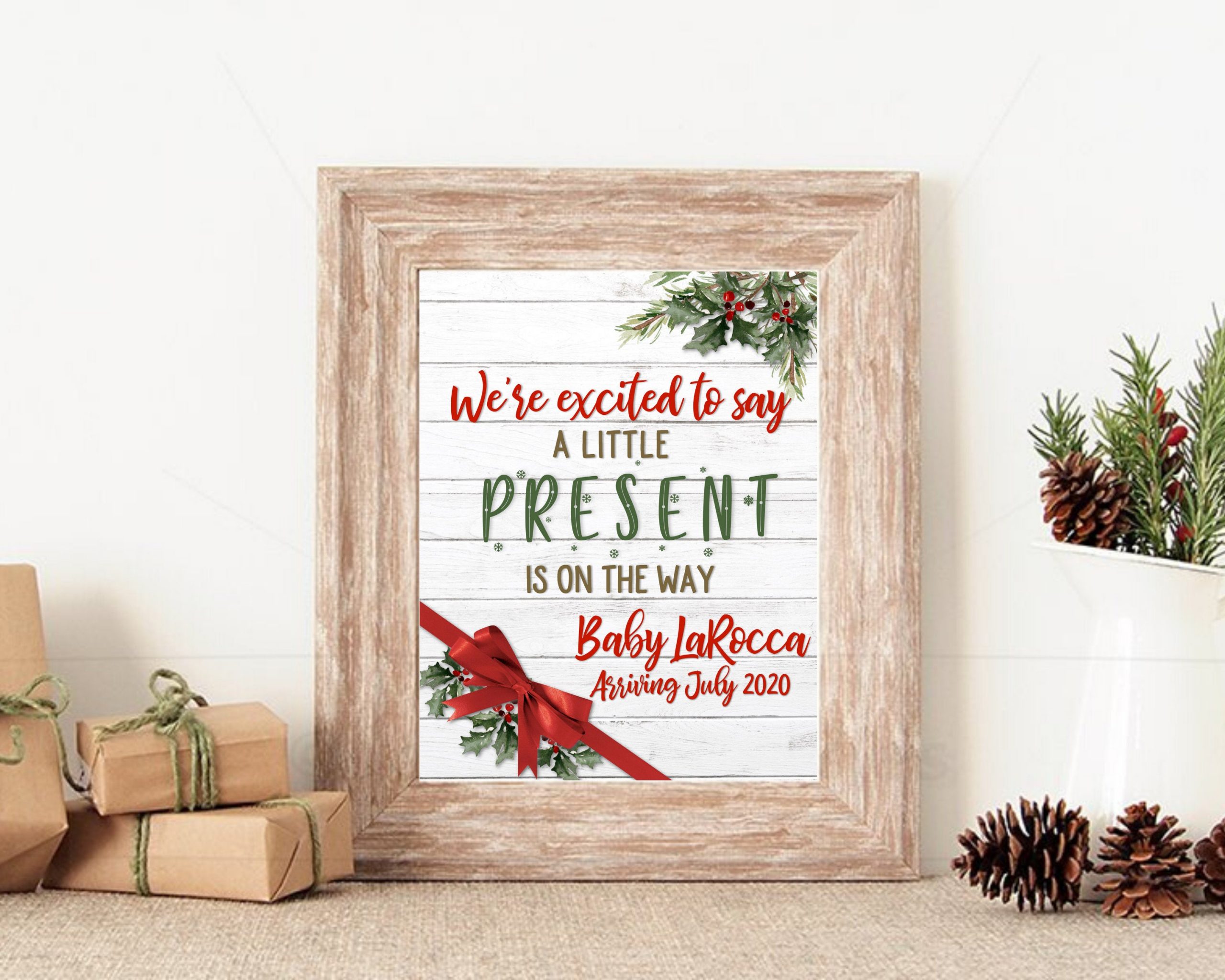 Christmas Pregnancy Announcement Sign
