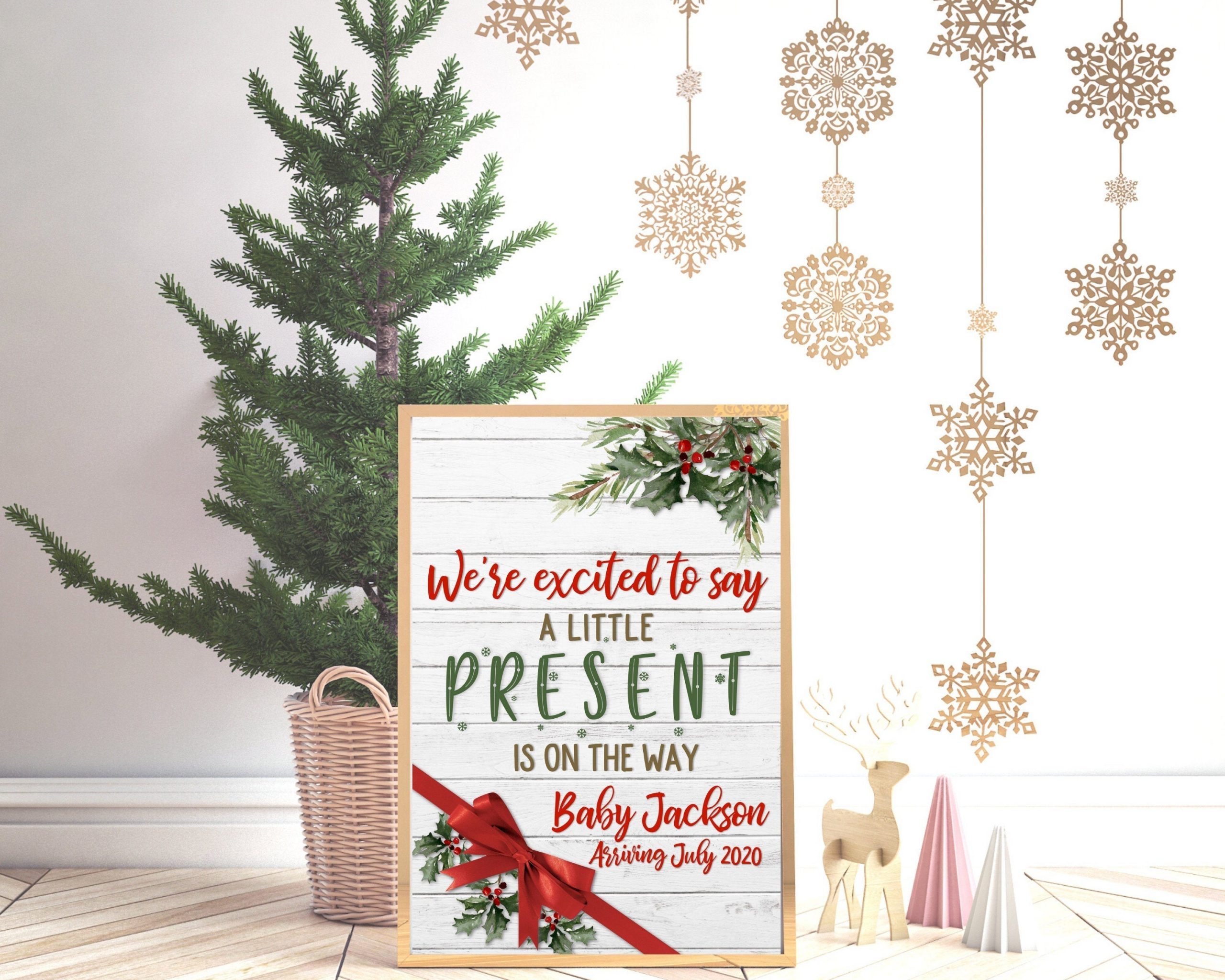 Christmas Pregnancy Announcement Sign