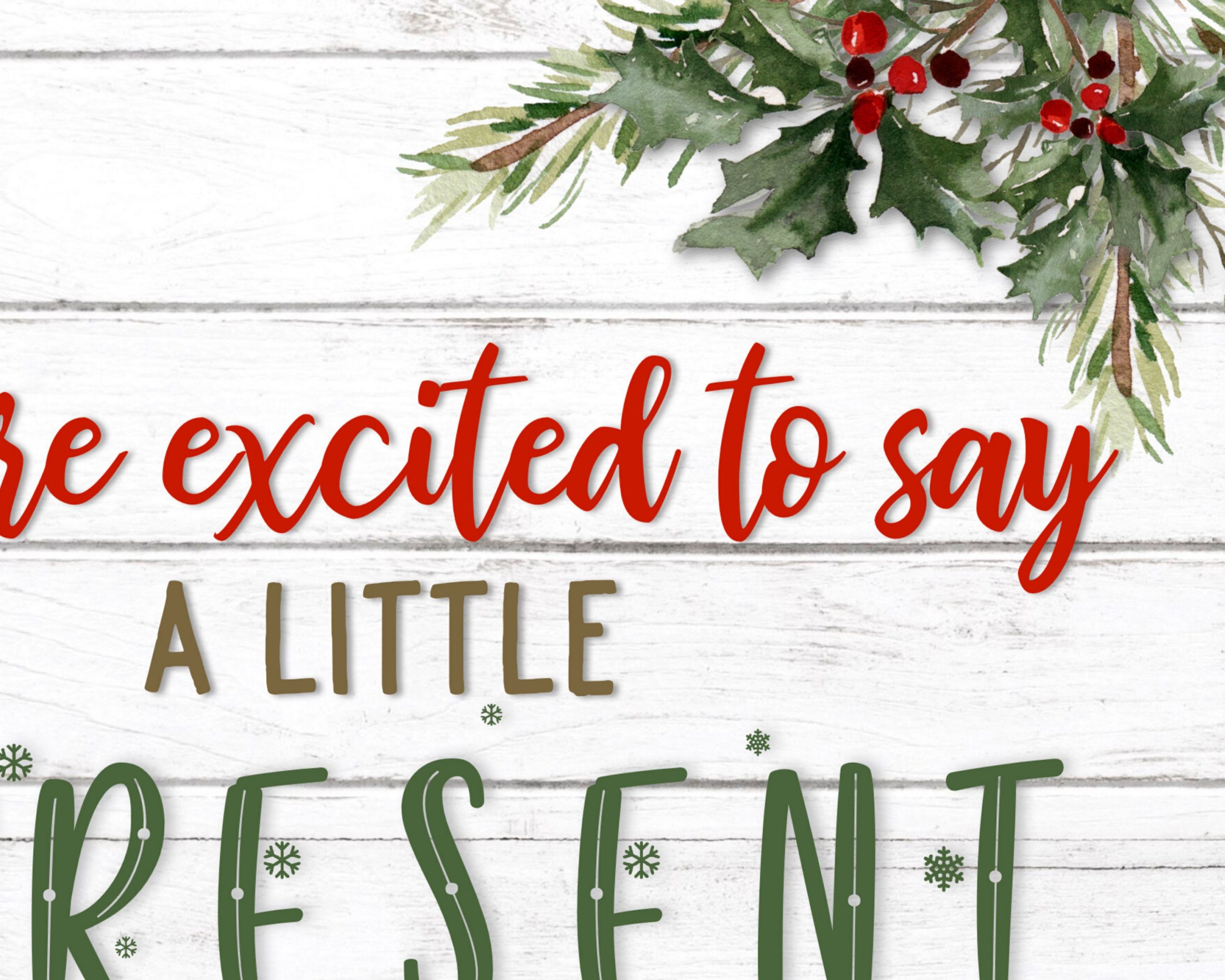 Christmas Pregnancy Announcement Sign