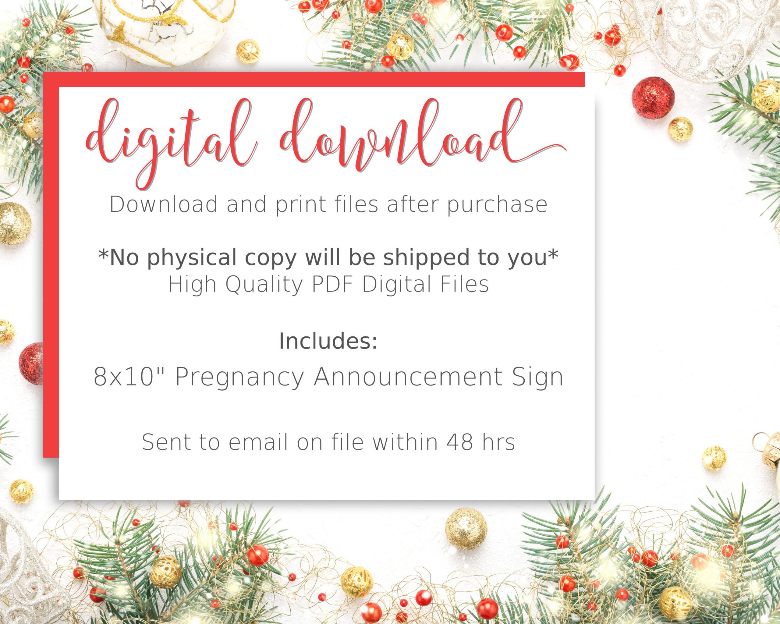 Christmas Pregnancy Announcement Sign