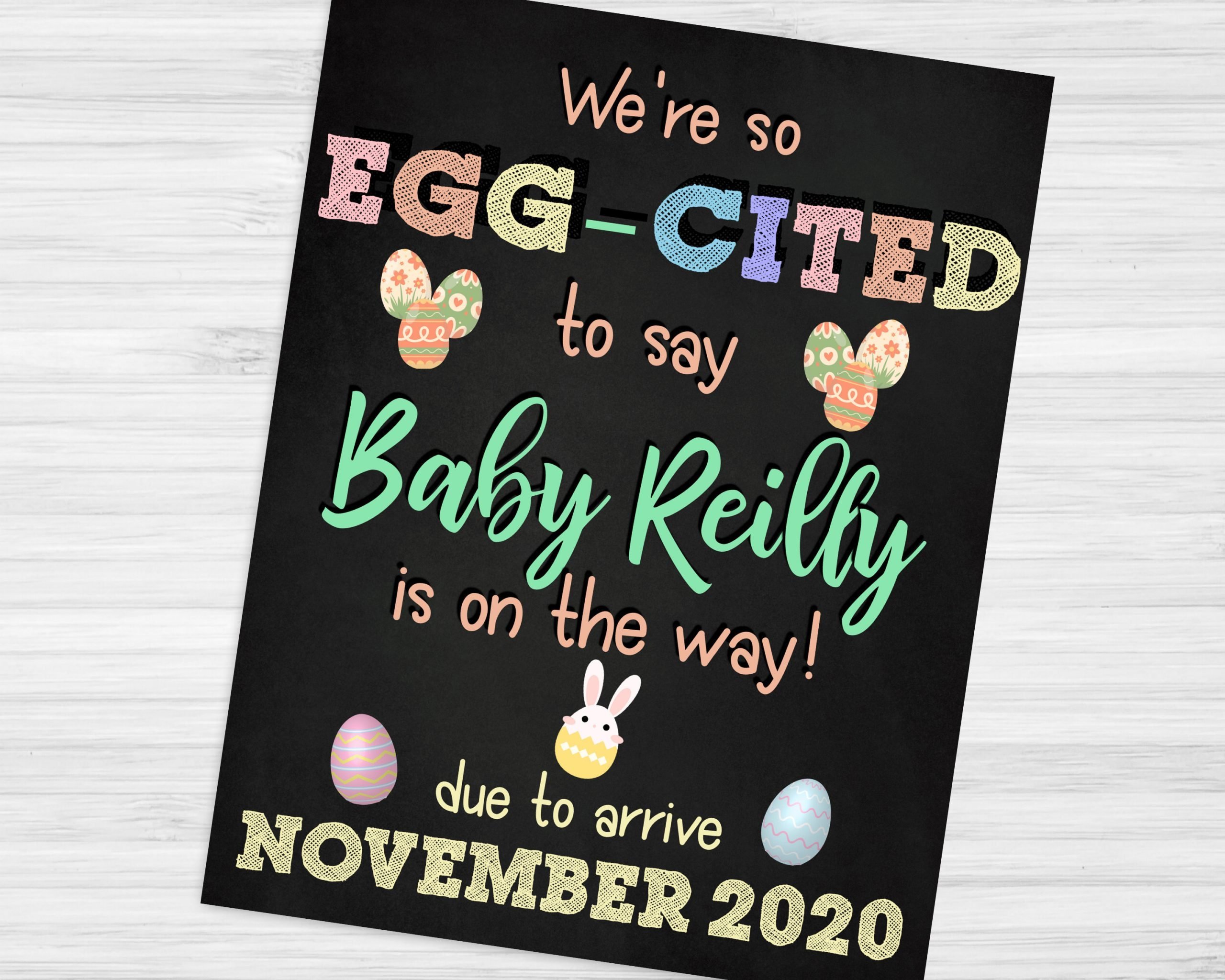 Easter Pregnancy Announcement Sign