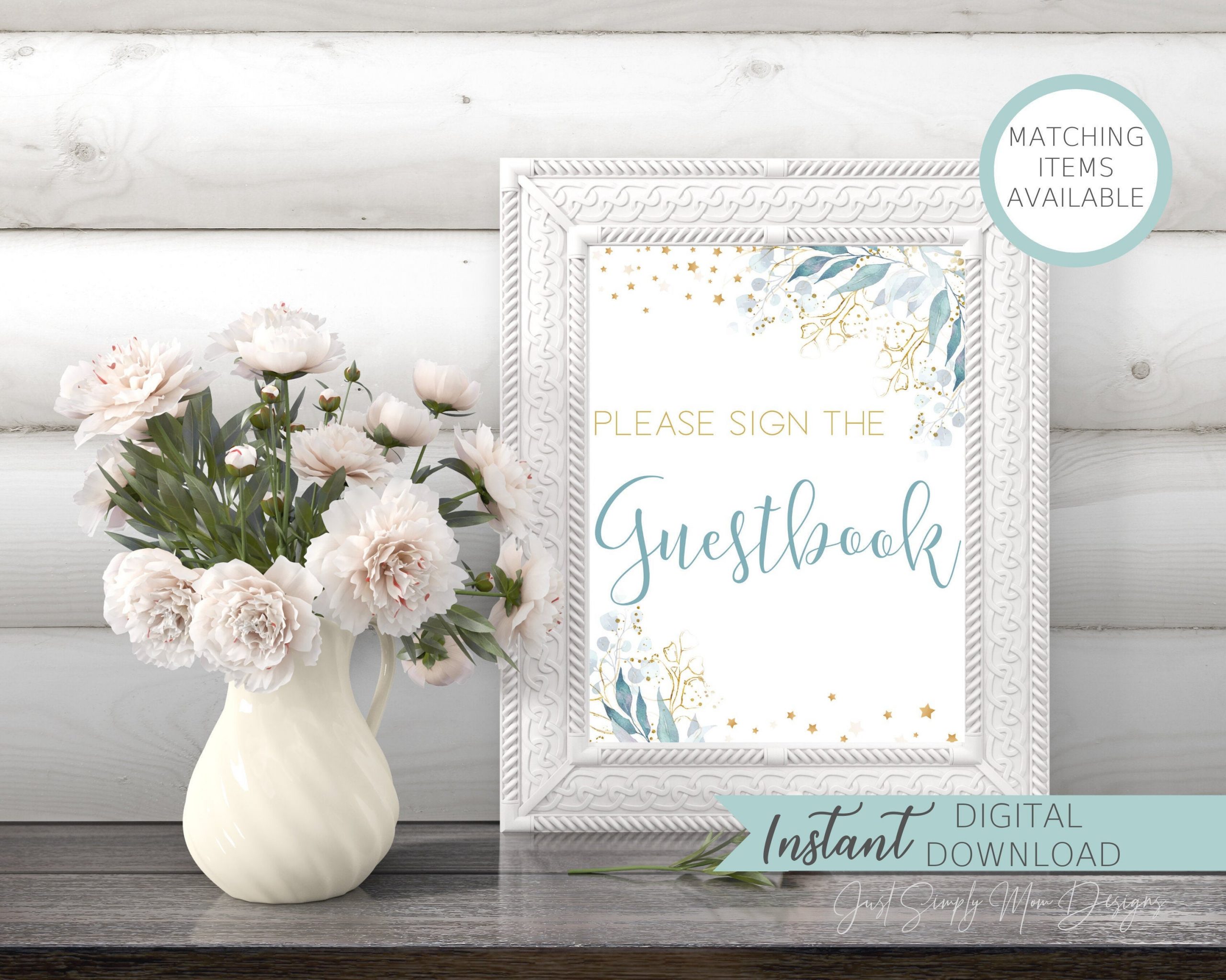 Printable Baby Shower Guestbook Sign Just Simply Mom Designs