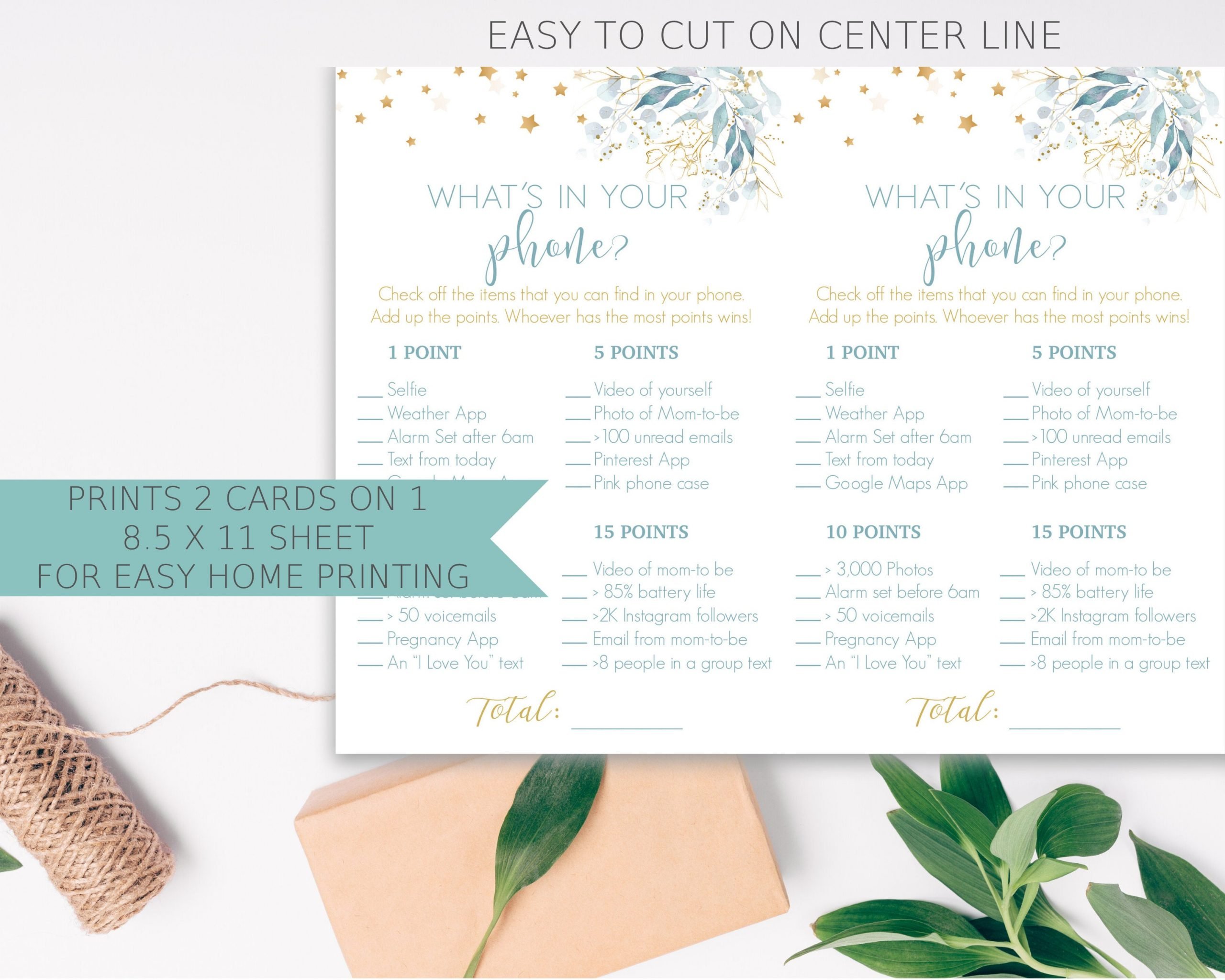 Printable Baby Shower Phone Game