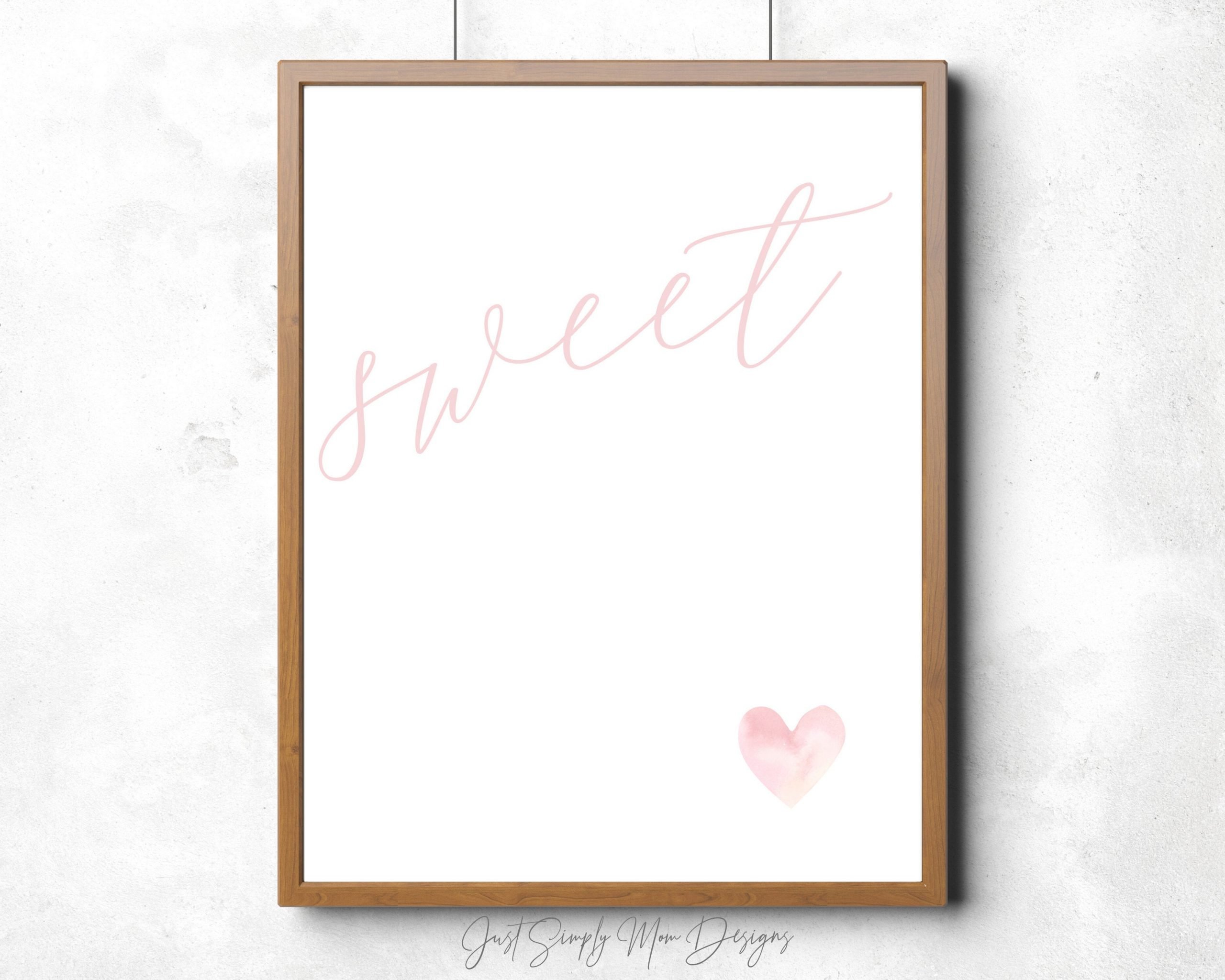 Printable Blush Pink Nursery Wall Decor for Baby Girl Nursery