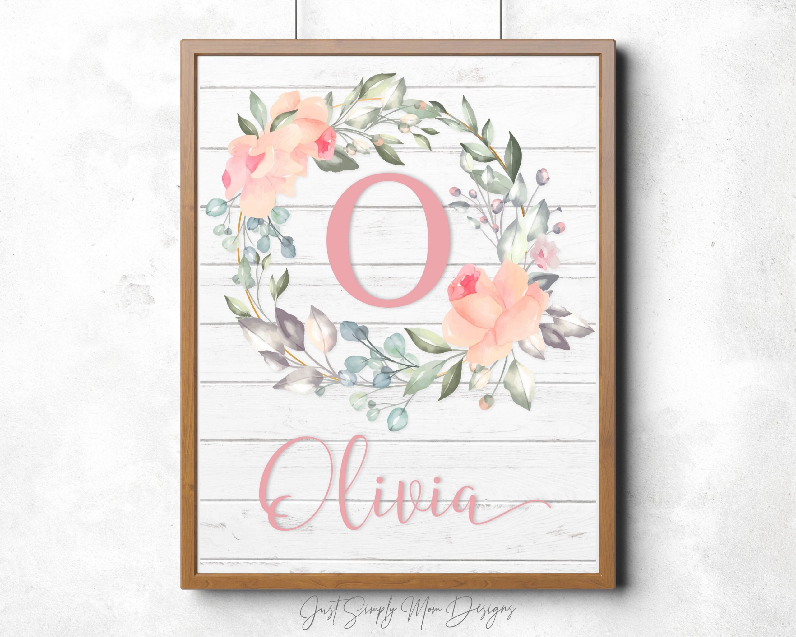 Printable Blush Pink Rustic Nursery Wall Decor for Baby Girl Nursery ...