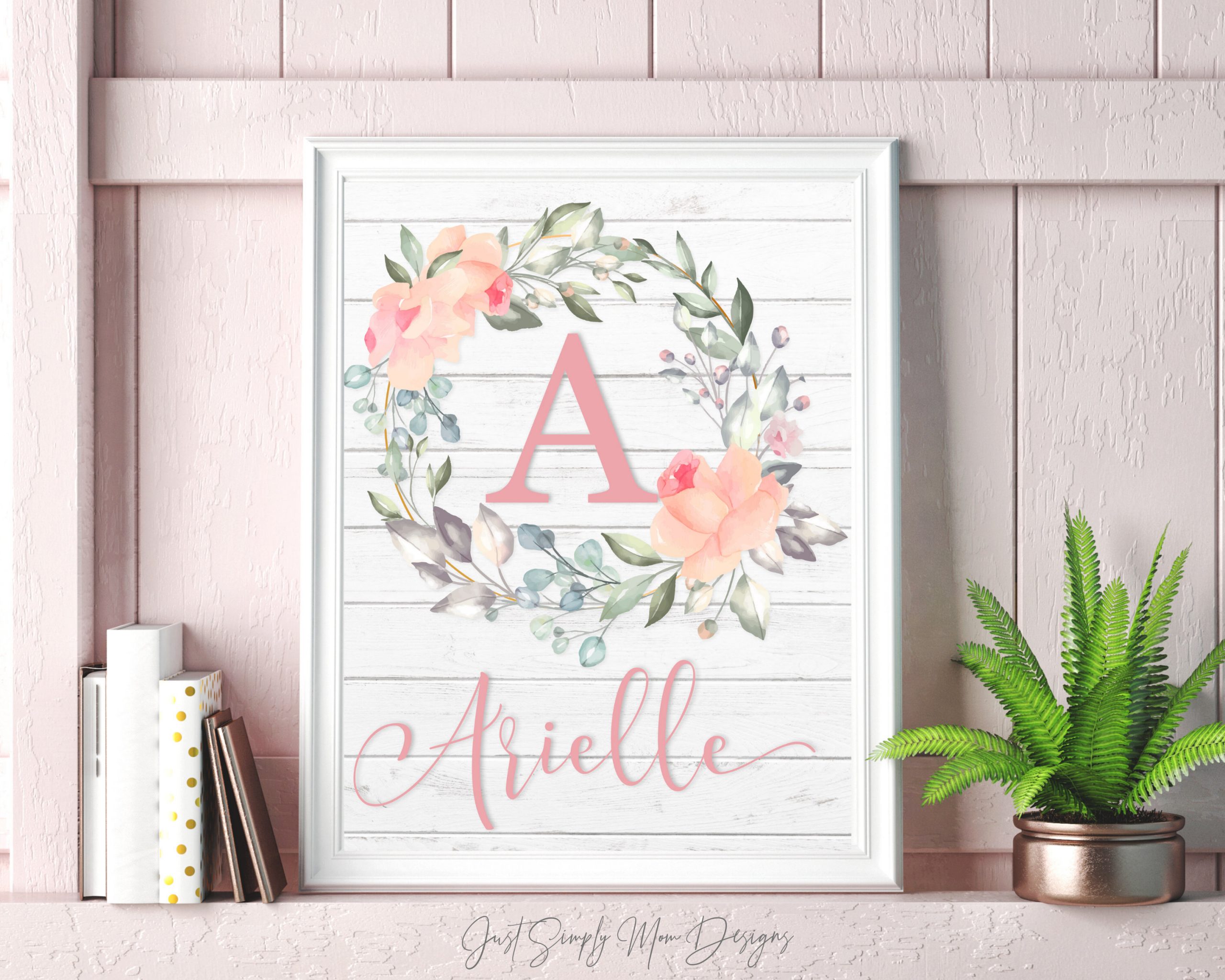 Printable Blush Pink Rustic Nursery Wall Decor for Baby Girl Nursery ...