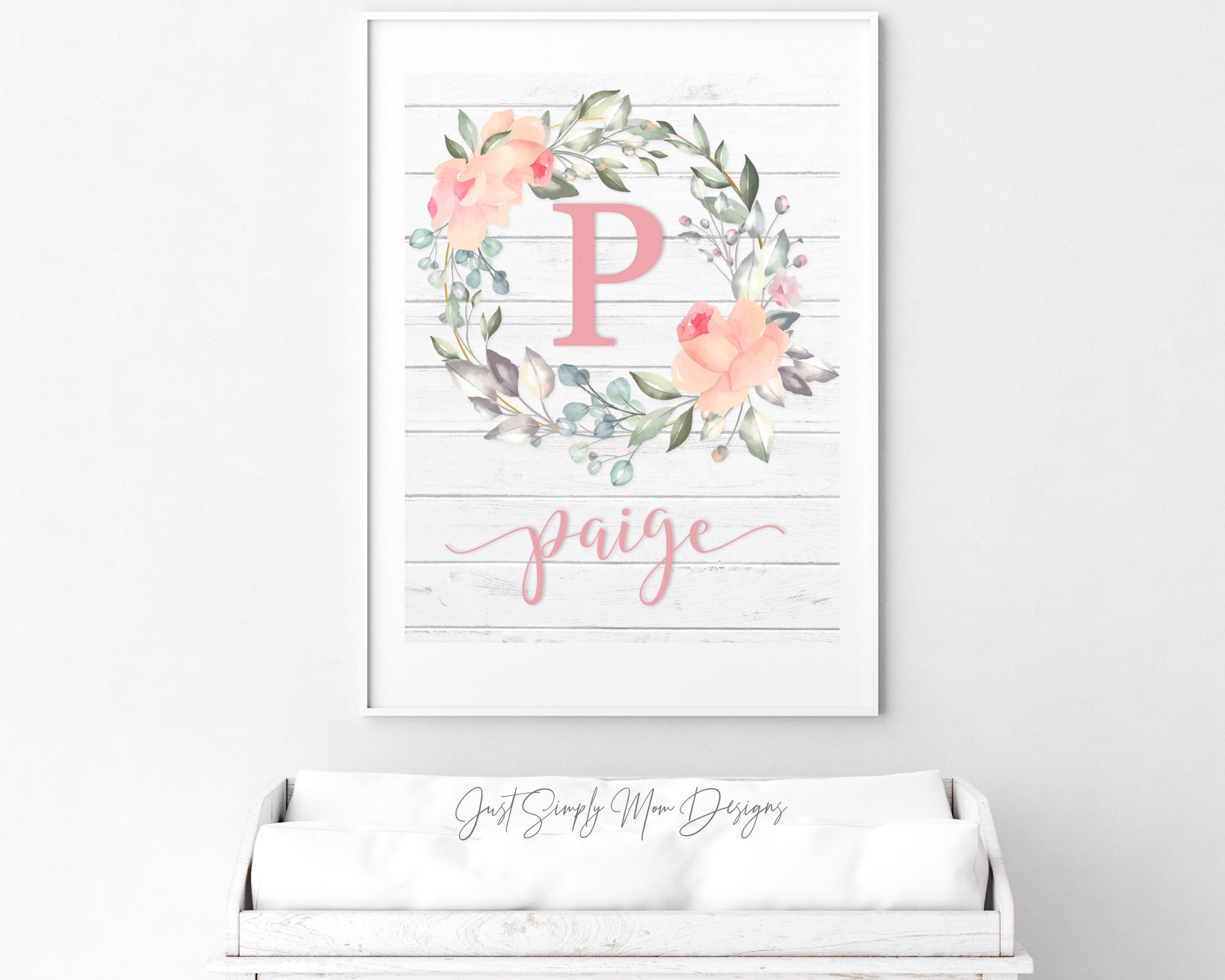 Printable Blush Pink Rustic Nursery Wall Decor for Baby Girl Nursery ...