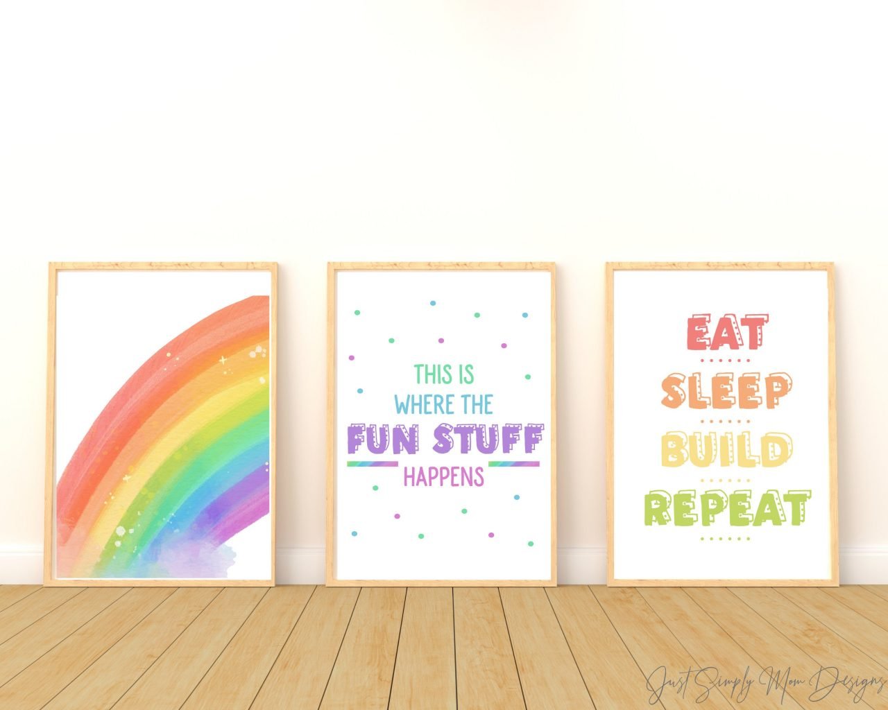 Rainbow Printable Playroom Sign Wall Decor - Just Simply Mom Designs